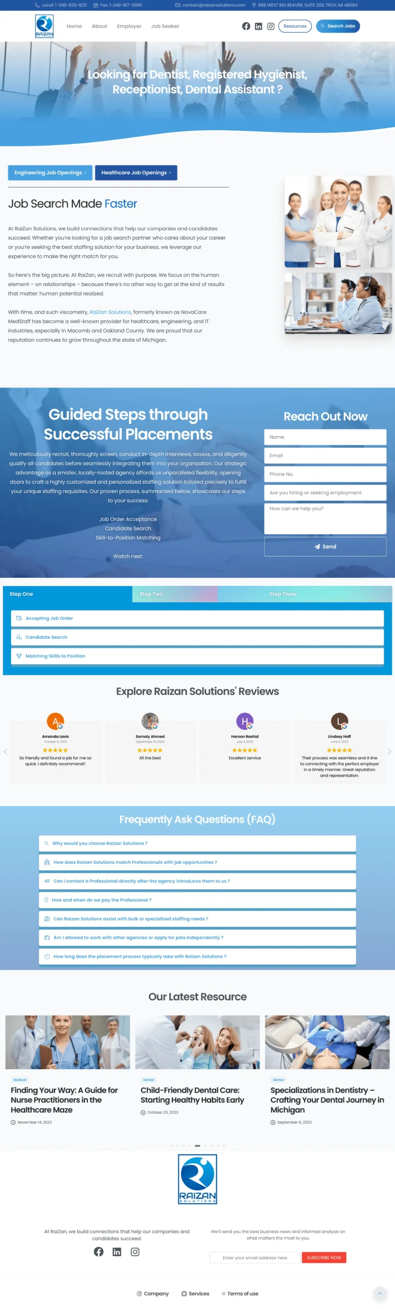 RaiZan Solutions Dental Staffing Company Michigan